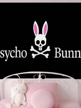 NEW & RARE Psycho Bunny 40" x 30" Luxury Tapestry Wall Hanging + TWO FREE GIFTS!